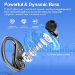 Wireless Earbuds - 68Hrs Bluetooth 5.3 Headphone Sport, 2025 Bluetooth Earbuds Stereo Deep Bass Over Ear Bud with Earhooks, ENC Noise Cancelling Mic, IP8 Waterproof Earphone - Image 5