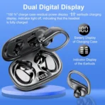 Wireless Earbuds - 68Hrs Bluetooth 5.3 Headphone Sport, 2025 Bluetooth Earbuds Stereo Deep Bass Over Ear Bud with Earhooks, ENC Noise Cancelling Mic, IP8 Waterproof Earphone - Image 6