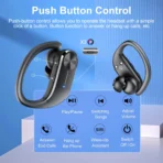 Wireless Earbuds - 68Hrs Bluetooth 5.3 Headphone Sport, 2025 Bluetooth Earbuds Stereo Deep Bass Over Ear Bud with Earhooks, ENC Noise Cancelling Mic, IP8 Waterproof Earphone - Image 3