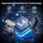 ETEPEHI Wireless Earbuds, Bluetooth 5.4 Open Ear Earbuds with Full-Color LCD Touchscreen Charging Case, 48H Playtime, Bluetooth Headphones for Running Workout Sports - Image 3