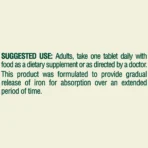 Spring Valley Slow Release Iron General Health & Wellness Dietary Supplement Tablets, 45 mg, 30 Count - Image 4